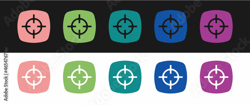 Set Target sport icon isolated on black and white background. Clean target with numbers for shooting range or shooting. Vector