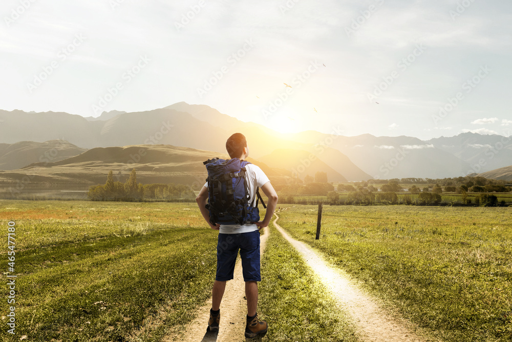 Young traveler exploring the world concept Young traveler exploring the world concept