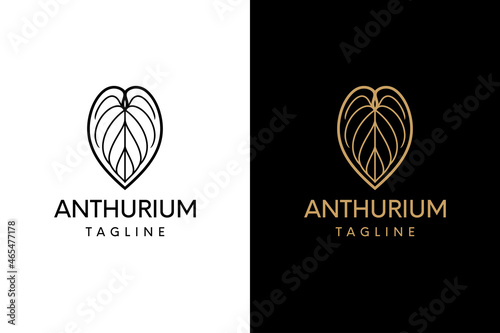 TROPICAL ANTHURIUM LEAF MODERN LOGO