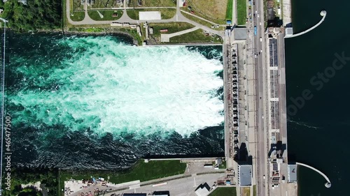 dam water hydro flowing stream russia renewable photo