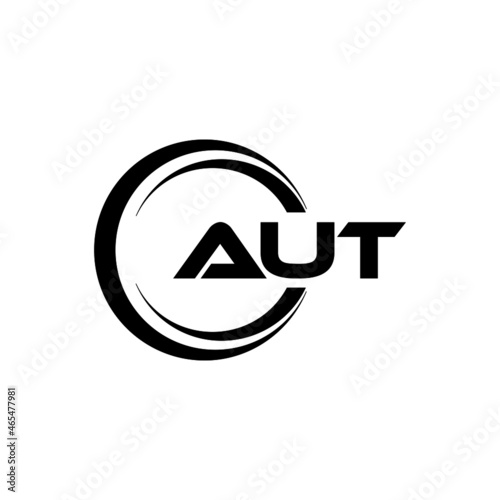 AUT letter logo design with white background in illustrator, vector logo modern alphabet font overlap style. calligraphy designs for logo, Poster, Invitation, etc.