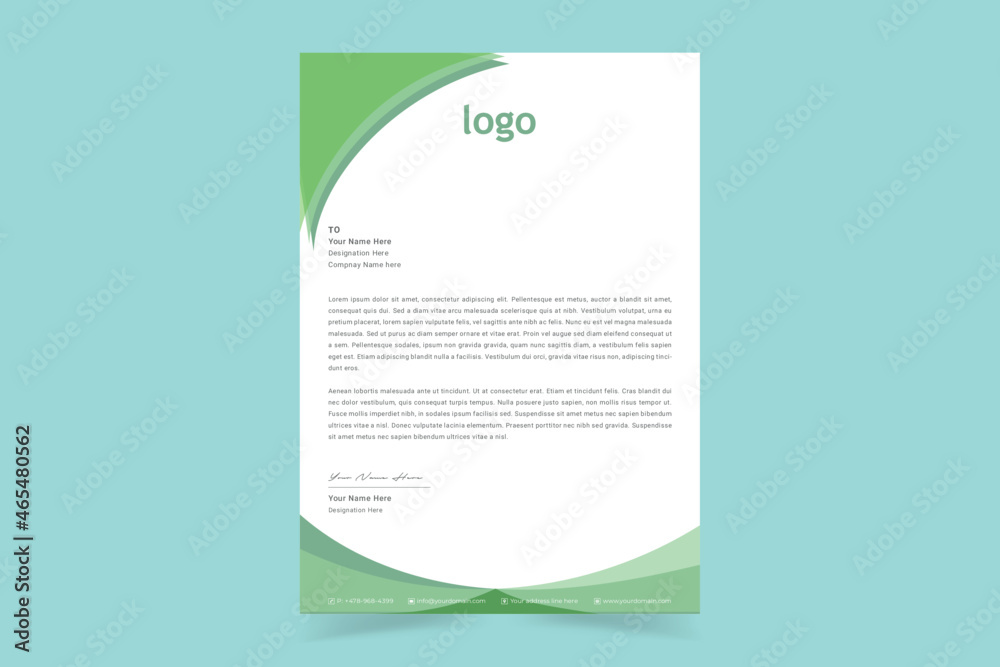 Clean Modern Letterhead Template. Simple creative Letter Head Template with standard sizes. corporate identity letterhead. Vector Illustration