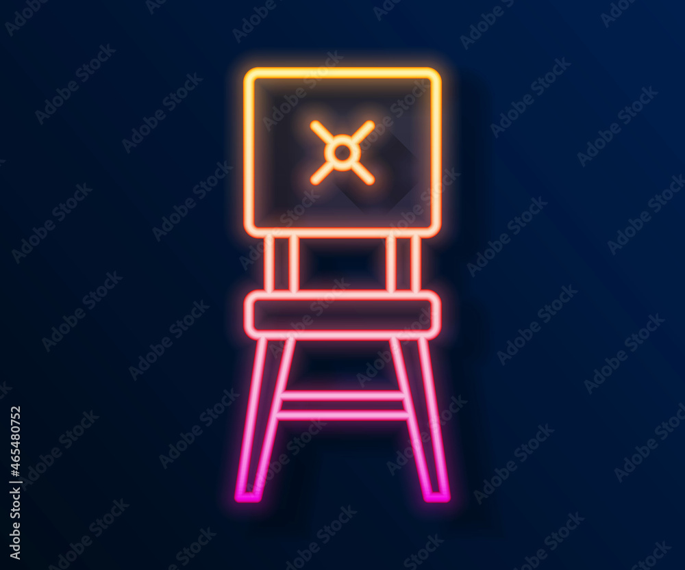 Glowing neon line Chair icon isolated on black background. Vector Glowing neon line Chair icon isolated on black background. Vector