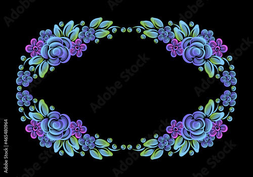pattern flowers spring summer beautiful black background