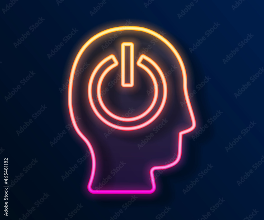 Glowing neon line Power button icon isolated on black background. Start sign. Vector Glowing neon line Power button icon isolated on black background. Start sign. Vector