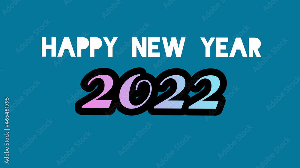 Happy New year 3D background texture 2022 background stylist font illustration
