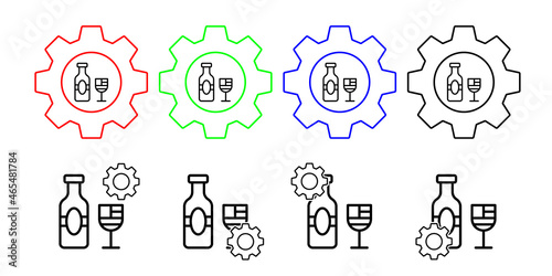 Drink alcohol goblet vector icon in gear set illustration for ui and ux, website or mobile application