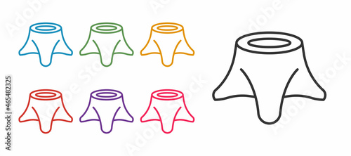 Set line Tree stump icon isolated on white background. Set icons colorful. Vector