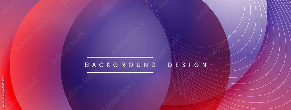 Gradient circles with shadows. Vector techno abstract background. Modern overlapping forms wallpaper background, design template Gradient circles with shadows. Vector techno abstract background. Modern overlapping forms wallpaper background, design template