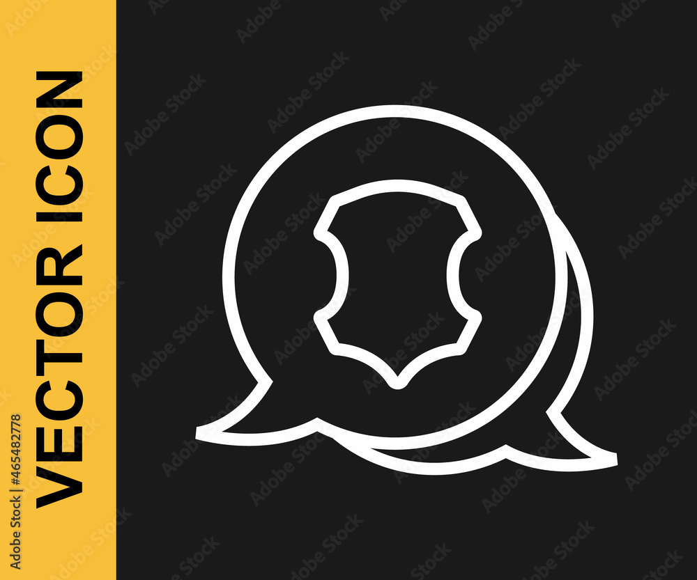 White line Leather icon isolated on black background. Vector White line Leather icon isolated on black background. Vector