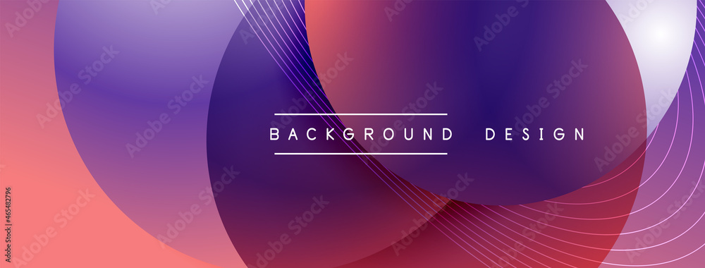 Gradient circles with shadows. Vector techno abstract background. Modern overlapping forms wallpaper background, design template Gradient circles with shadows. Vector techno abstract background. Modern overlapping forms wallpaper background, design template