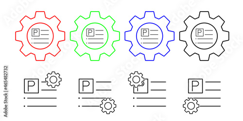 Align, format, left, text vector icon in gear set illustration for ui and ux, website or mobile application