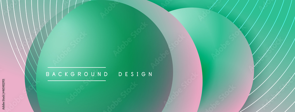 Gradient circles with shadows. Vector techno abstract background. Modern overlapping forms wallpaper background, design template Gradient circles with shadows. Vector techno abstract background. Modern overlapping forms wallpaper background, design template