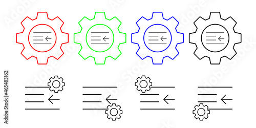 Align, format, increase, right vector icon in gear set illustration for ui and ux, website or mobile application