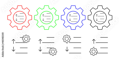 Format, height, line, spacing vector icon in gear set illustration for ui and ux, website or mobile application