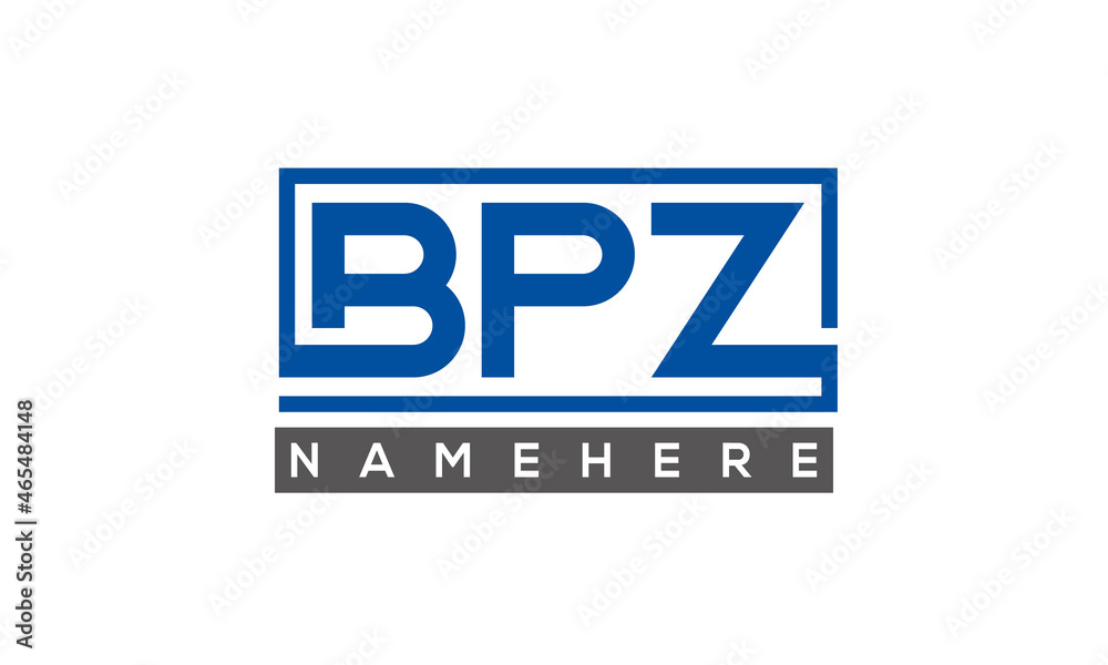 BPZ Letters Logo With Rectangle Logo Vector BPZ Letters Logo With Rectangle Logo Vector