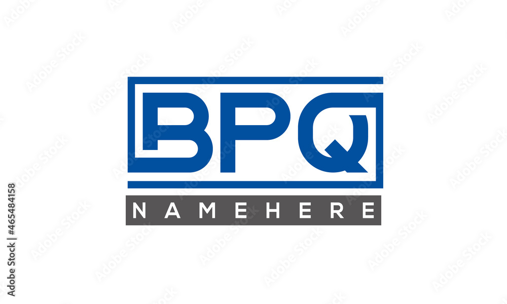 BPQ Letters Logo With Rectangle Logo Vector BPQ Letters Logo With Rectangle Logo Vector