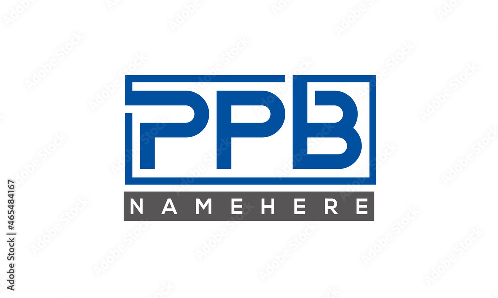 PPB Letters Logo With Rectangle Logo Vector PPB Letters Logo With Rectangle Logo Vector