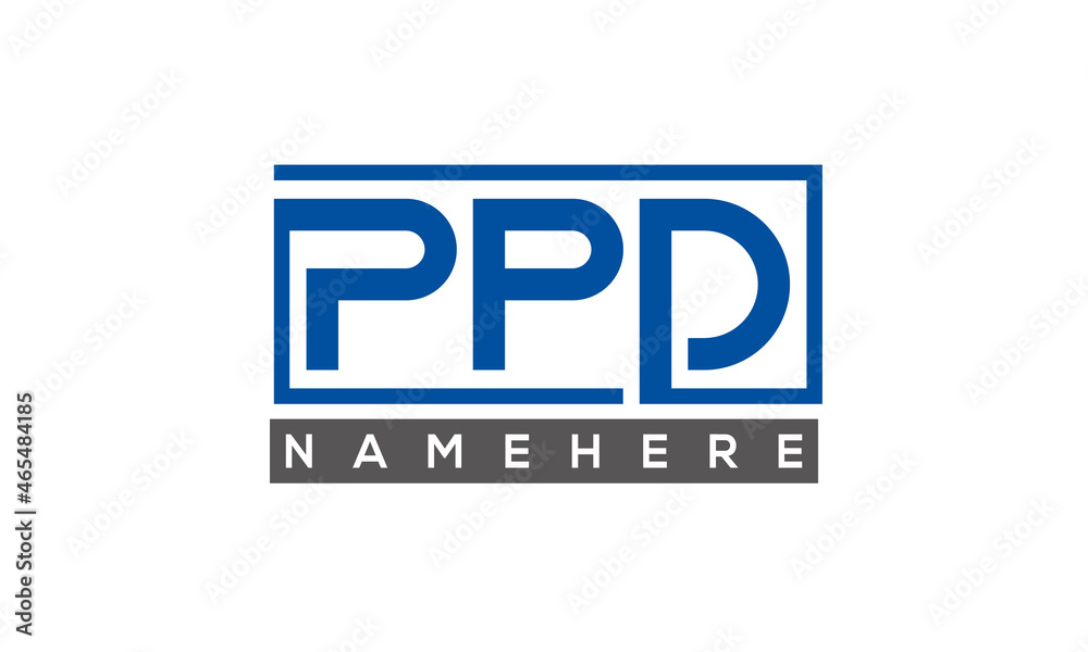 PPD Letters Logo With Rectangle Logo Vector PPD Letters Logo With Rectangle Logo Vector