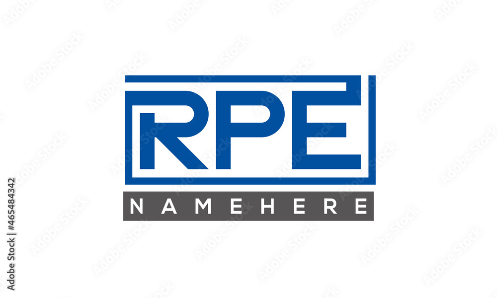 RPE Letters Logo With Rectangle Logo Vector RPE Letters Logo With Rectangle Logo Vector