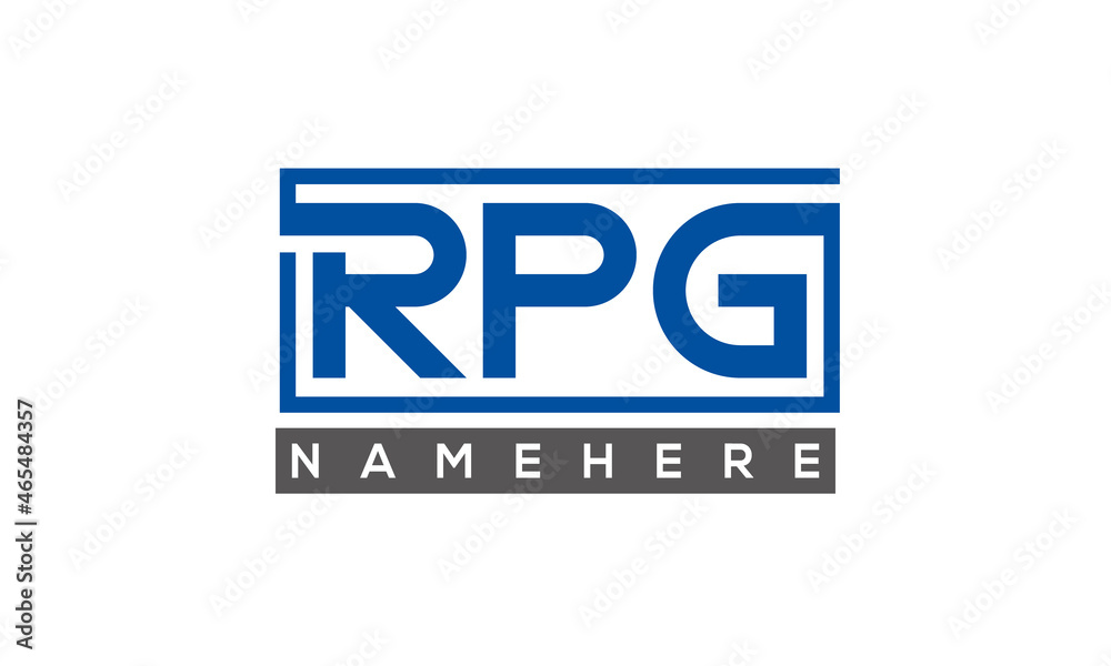 RPG Letters Logo With Rectangle Logo Vector RPG Letters Logo With Rectangle Logo Vector