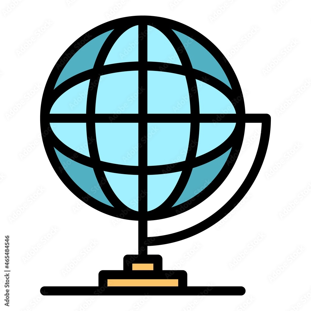 School globe icon. Outline school globe vector icon color flat isolated School globe icon. Outline school globe vector icon color flat isolated