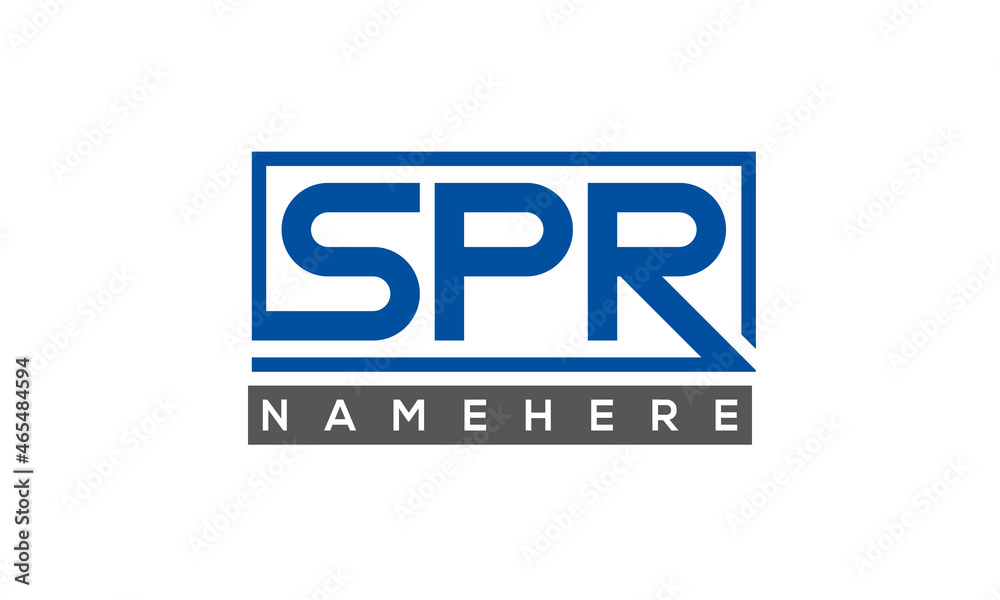 SPR Letters Logo With Rectangle Logo Vector SPR Letters Logo With Rectangle Logo Vector