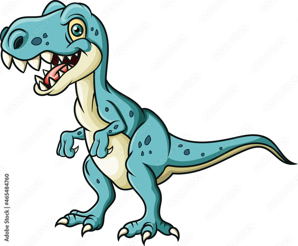 Fototapeta premium Cartoon angry dinosaur on white background