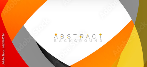 Geometric abstract background. Circle created with overlapping color shapes. Vector Illustration For Wallpaper, Banner, Background, Landing Page