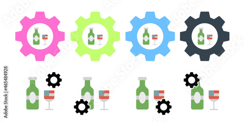 Drink alcohol goblet vector icon in gear set illustration for ui and ux, website or mobile application