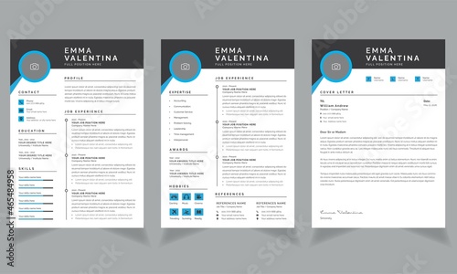 Resume Layout Set with header Accents 
