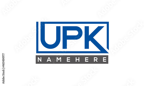 UPK Letters Logo With Rectangle Logo Vector