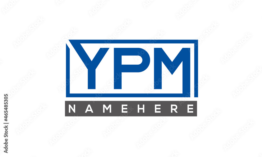 YPM Letters Logo With Rectangle Logo Vector YPM Letters Logo With Rectangle Logo Vector