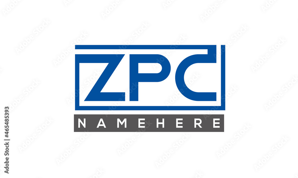 ZPC Letters Logo With Rectangle Logo Vector ZPC Letters Logo With Rectangle Logo Vector
