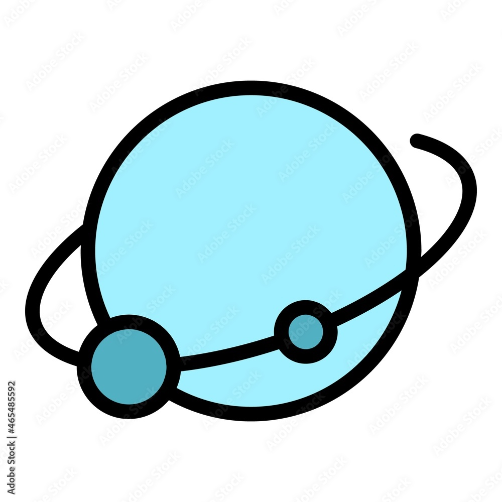 Rotation of the moon icon. Outline rotation of the moon vector icon color flat isolated