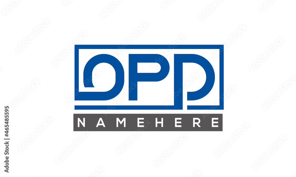 OPD Letters Logo With Rectangle Logo Vector OPD Letters Logo With Rectangle Logo Vector