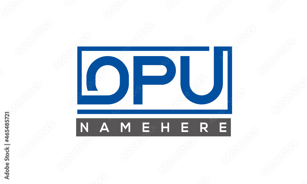 OPU Letters Logo With Rectangle Logo Vector OPU Letters Logo With Rectangle Logo Vector