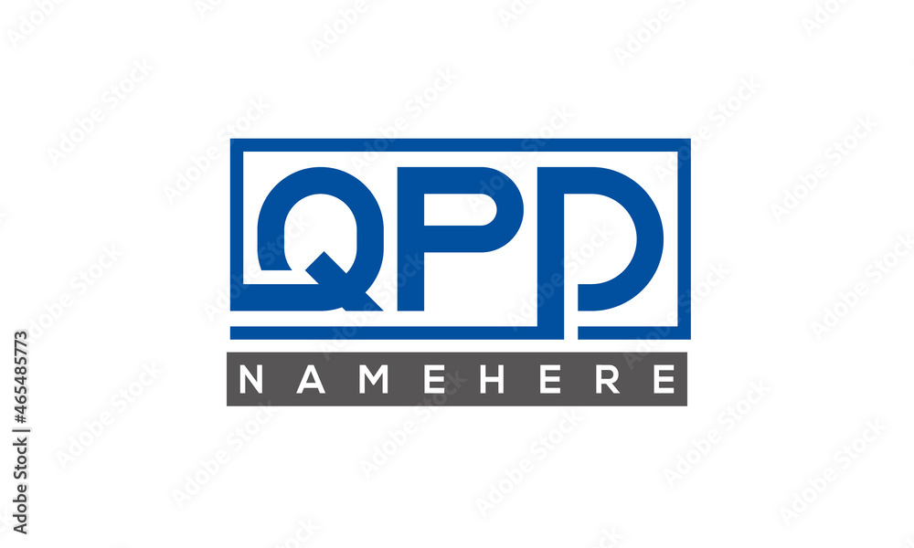 QPD Letters Logo With Rectangle Logo Vector QPD Letters Logo With Rectangle Logo Vector