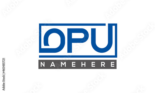 OPU Letters Logo With Rectangle Logo Vector