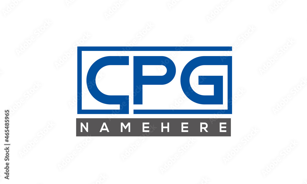 CPG Letters Logo With Rectangle Logo Vector CPG Letters Logo With Rectangle Logo Vector