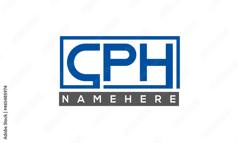 CPH Letters Logo With Rectangle Logo Vector CPH Letters Logo With Rectangle Logo Vector