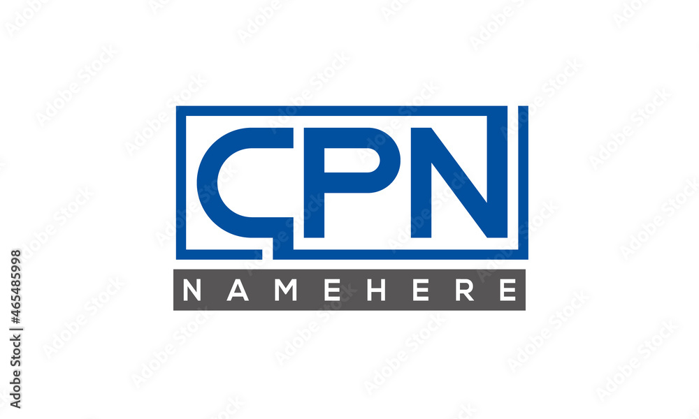 CPN Letters Logo With Rectangle Logo Vector CPN Letters Logo With Rectangle Logo Vector