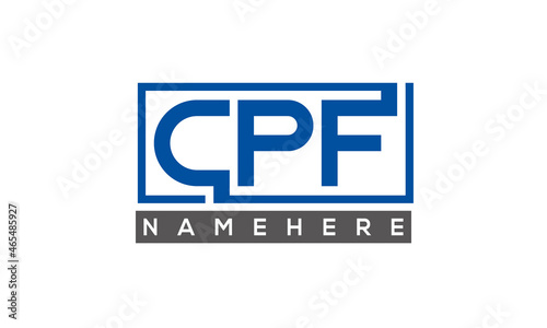 CPF Letters Logo With Rectangle Logo Vector