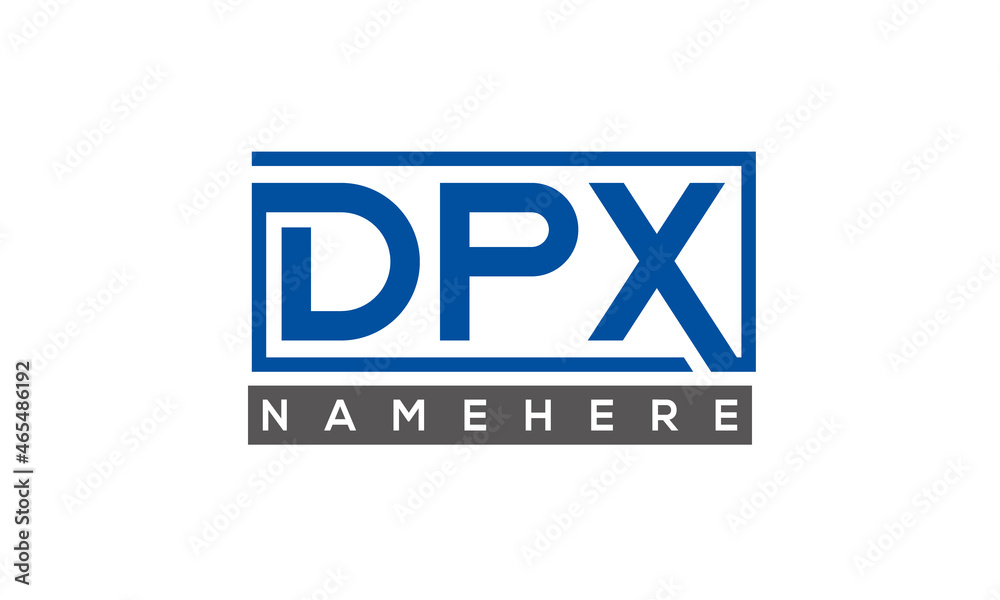 DPX Letters Logo With Rectangle Logo Vector DPX Letters Logo With Rectangle Logo Vector