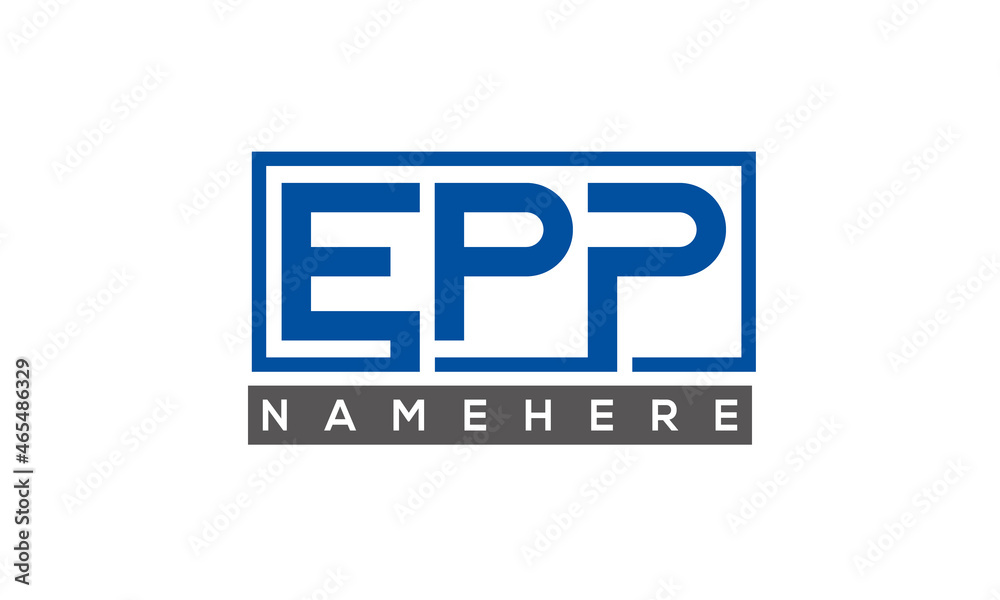 EPP Letters Logo With Rectangle Logo Vector EPP Letters Logo With Rectangle Logo Vector
