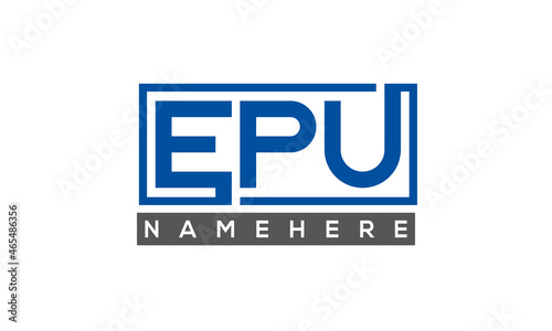 EPU Letters Logo With Rectangle Logo Vector photo