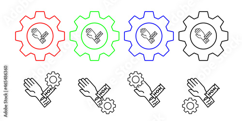 Obraz na plátně Kleptomania, bag, addictions vector icon in gear set illustration for ui and ux,
