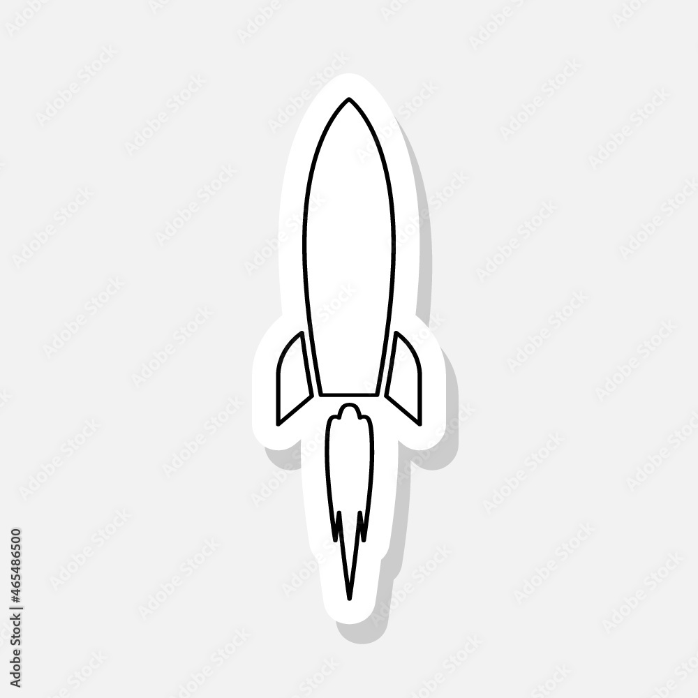 Rocket sticker icon isolated on white background Rocket sticker icon isolated on white background