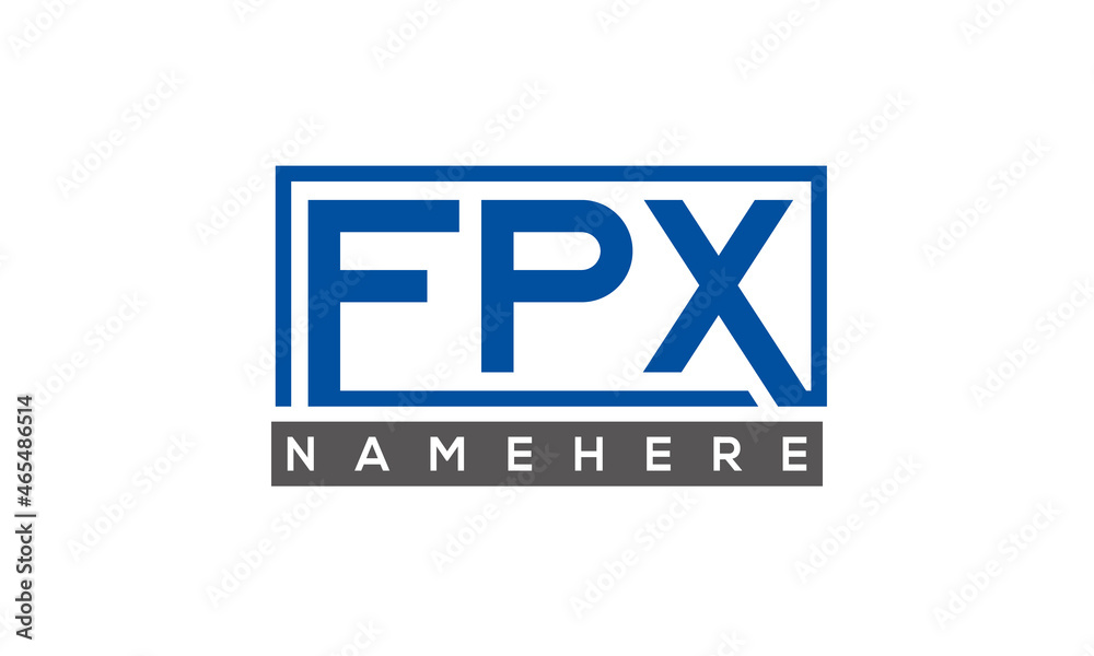 FPX Letters Logo With Rectangle Logo Vector FPX Letters Logo With Rectangle Logo Vector