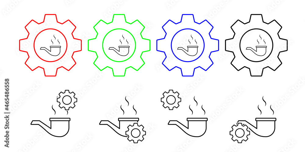 Cannabis, addictions vector icon in gear set illustration for ui and ux, website or mobile application Cannabis, addictions vector icon in gear set illustration for ui and ux, website or mobile application